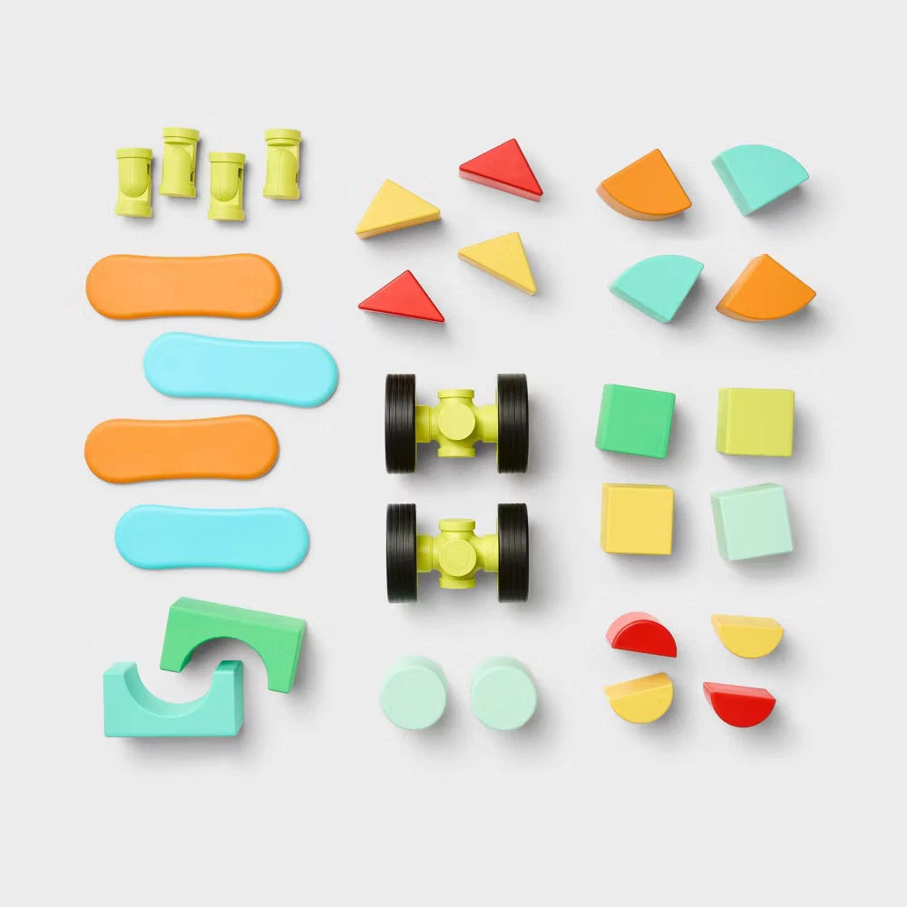 Gigglescape magnetic building blocks and tiles set