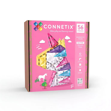 CONNETIX Glitter Unicorn Pack magnetic tiles STEAM building set for kids ages 3+
