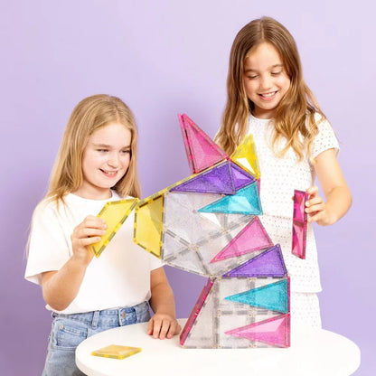 56pc CONNETIX Magnetic Tiles Glitter Unicorn Pack Building Toys