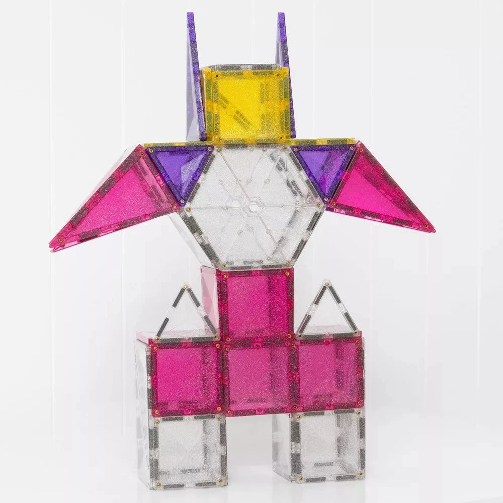 56pc CONNETIX Magnetic Tiles Glitter Unicorn Pack Building Toys