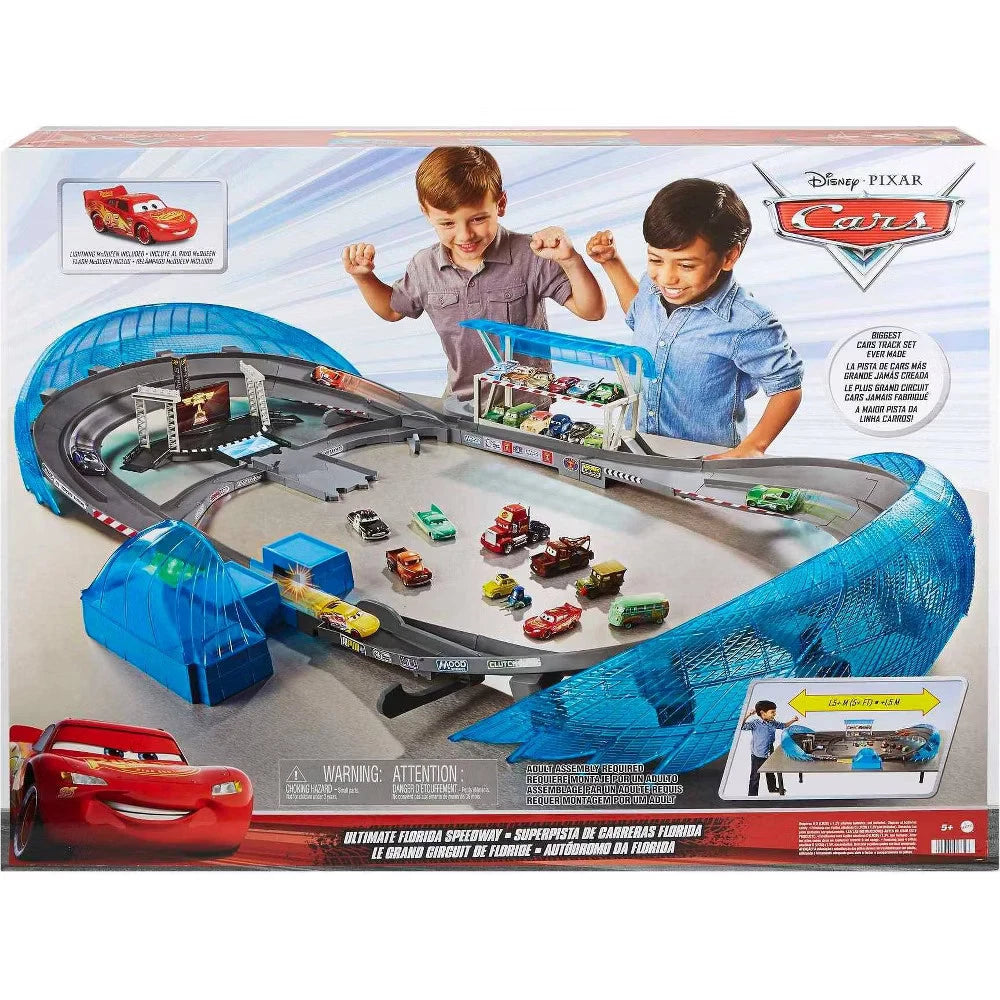 Disney Pixar Cars Speedway Trackset – 5ft Motorized Racing Track with Lane Changes & Booster