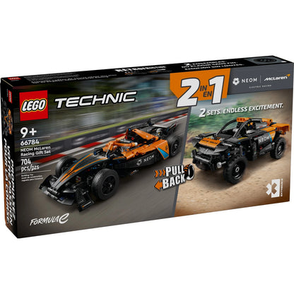 LEGO Technic McLaren racing cars with pull-back action and functional steering