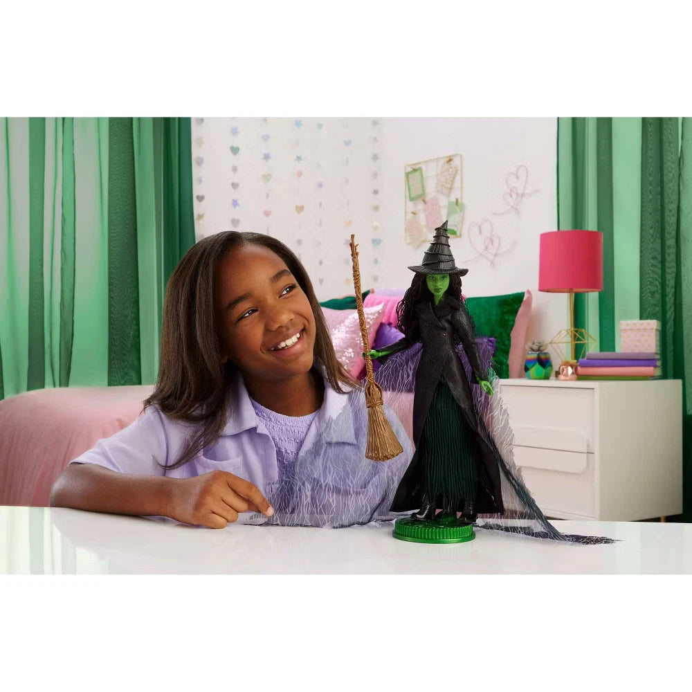 Universal Pictures Wicked For Good Elphaba articulated doll in movie-inspired green witch outfit
