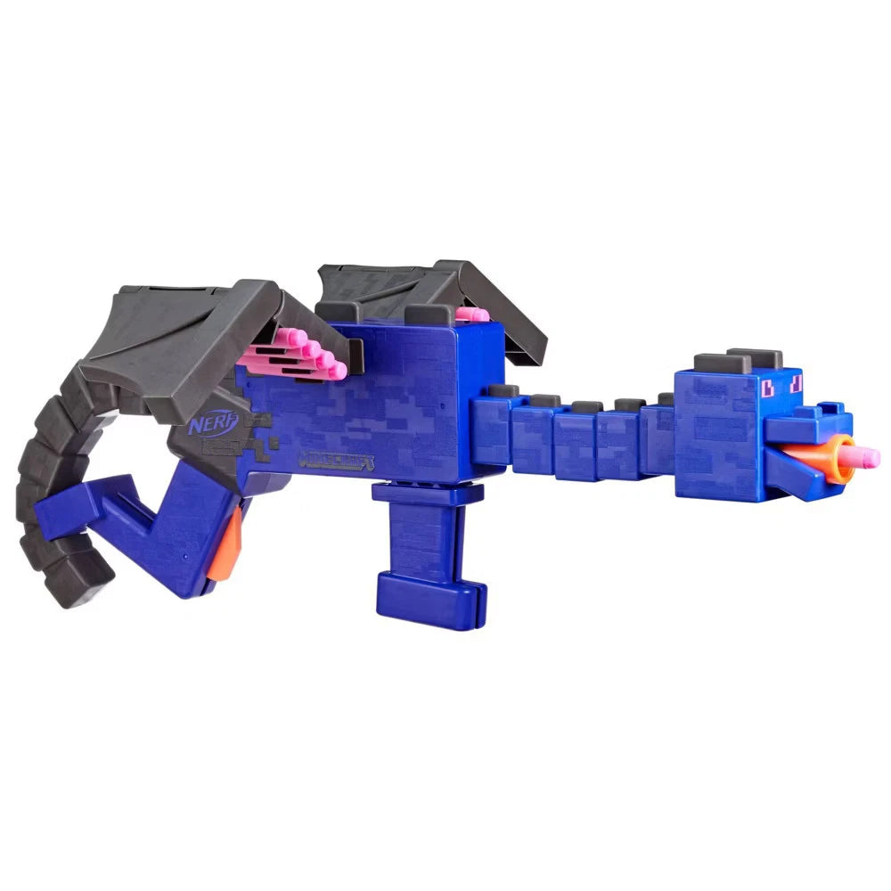 NERF Minecraft Ender Dragon Dart Blaster – 12 Darts with 4-Dart Internal Clip