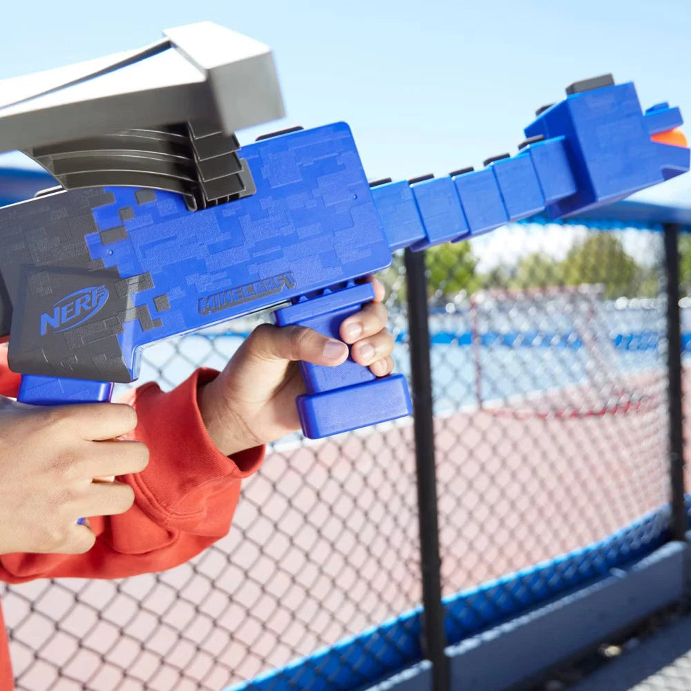 NERF Minecraft Ender Dragon Dart Blaster – 12 Darts with 4-Dart Internal Clip