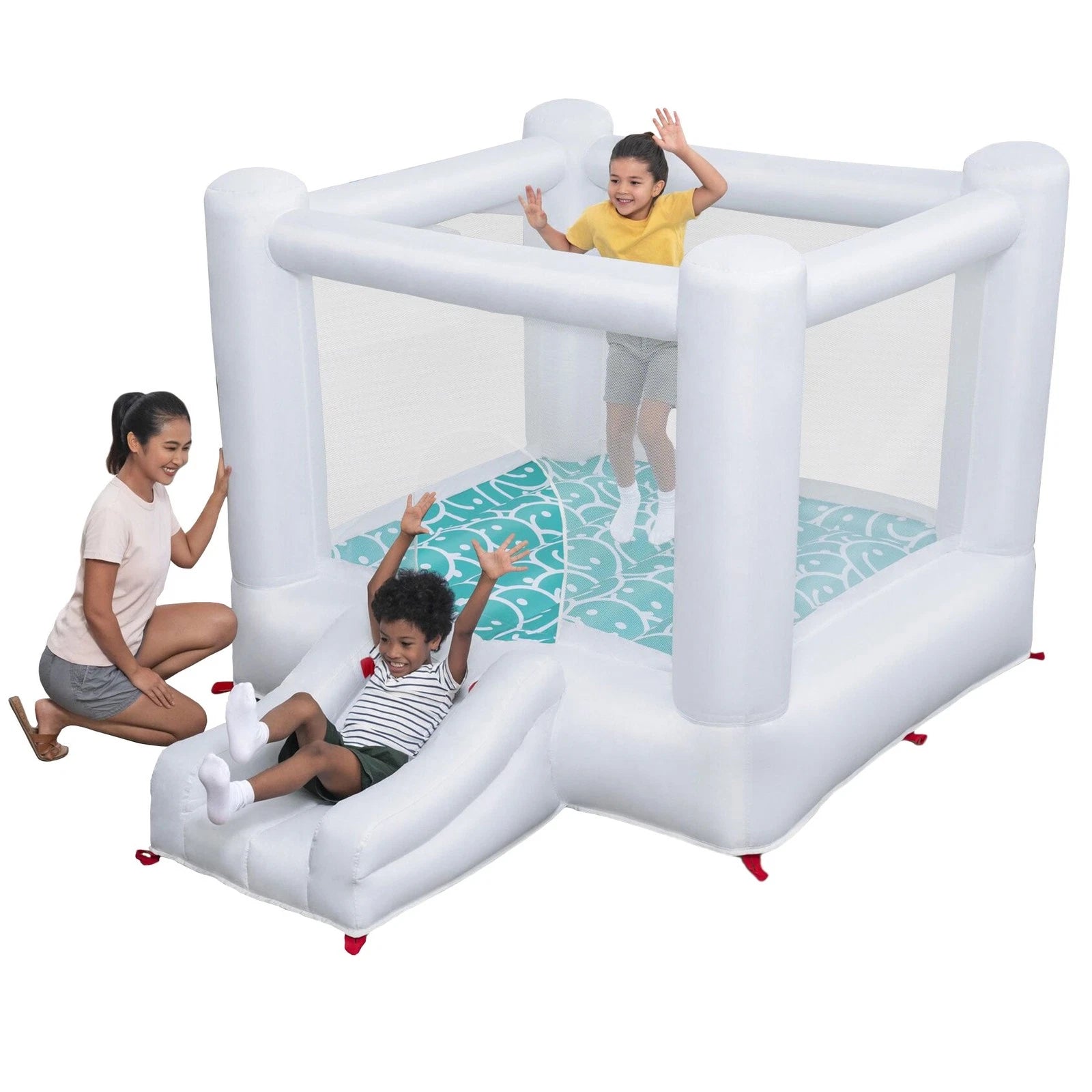 H2OGO inflatable kids bounce house with mesh walls for indoor and outdoor play