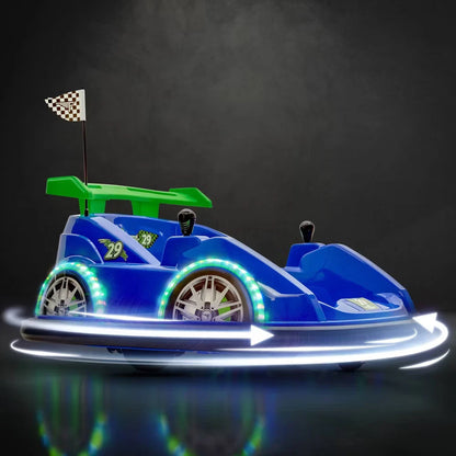 Flybar FunPark Racer Bumper Car – Blue Ride-On Toy for Kids Ages 1.5–4