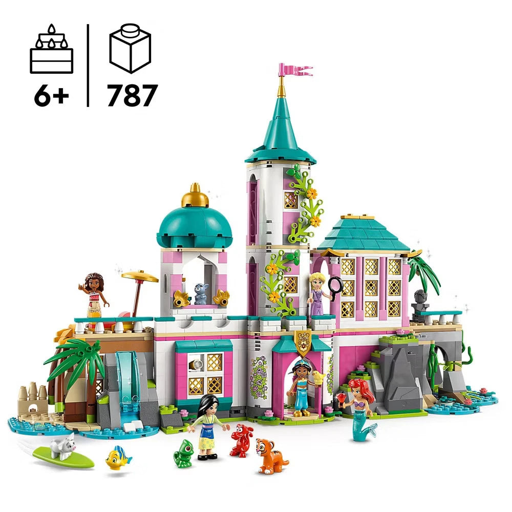 LEGO Disney 43267 three-level Princess Castle building toy with Mushu and animal characters