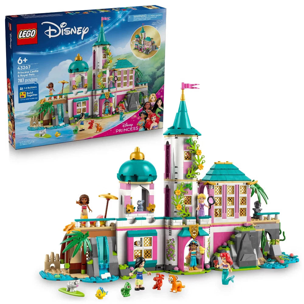 LEGO Disney Princess Castle with Ariel Rapunzel Mulan Jasmine Moana and royal pets