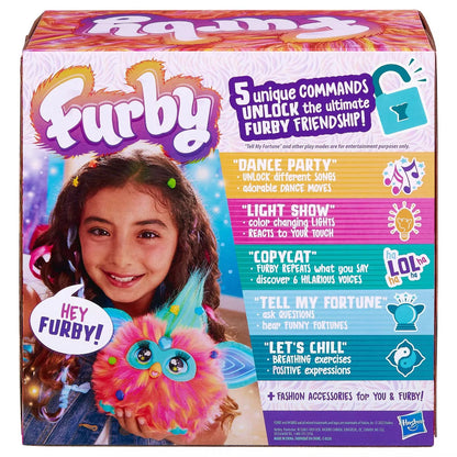 Furby Tie Dye, 15 Fashion Accessories, Interactive Plush Toys for 6 Year Old Girls & Boys & Up, Voice Activated Animatronic