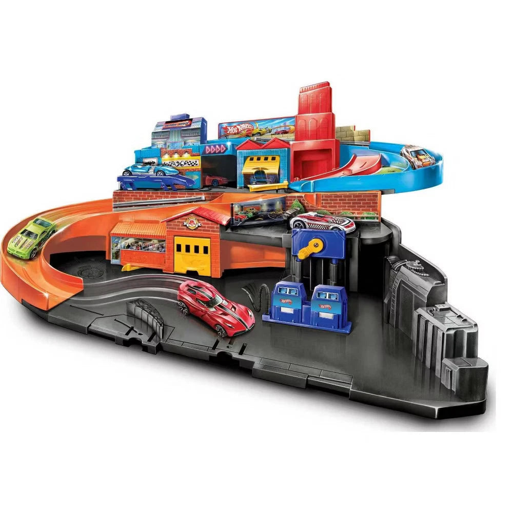 Hot Wheels Ultra Hots Sto & Go Trackset – Portable Racing Playset