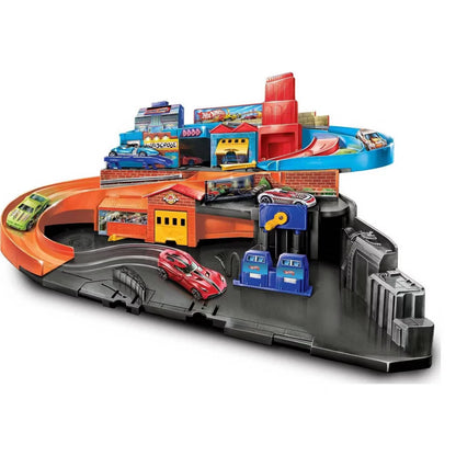 Hot Wheels Ultra Hots Sto & Go Trackset – Portable Racing Playset
