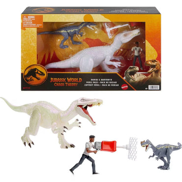 Jurassic World Chaos Theory dinosaur set with Darius figure and net launcher