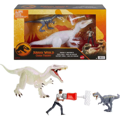 Jurassic World Chaos Theory dinosaur set with Darius figure and net launcher