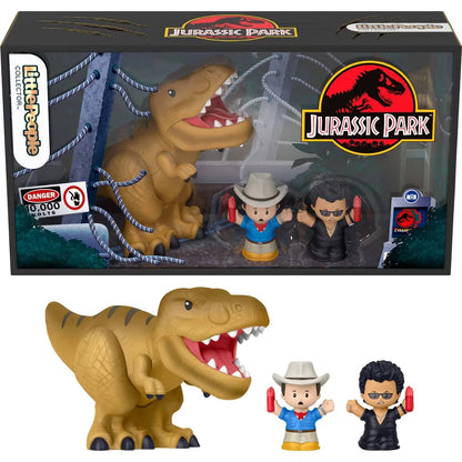 Jurassic Park Little People collectible 3-figure set with poseable 5.5 inch T Rex dinosaur