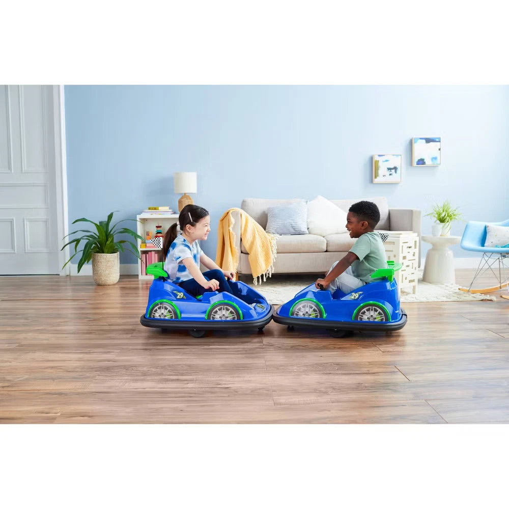 Flybar FunPark Racer Bumper Car – Blue Ride-On Toy for Kids Ages 1.5–4