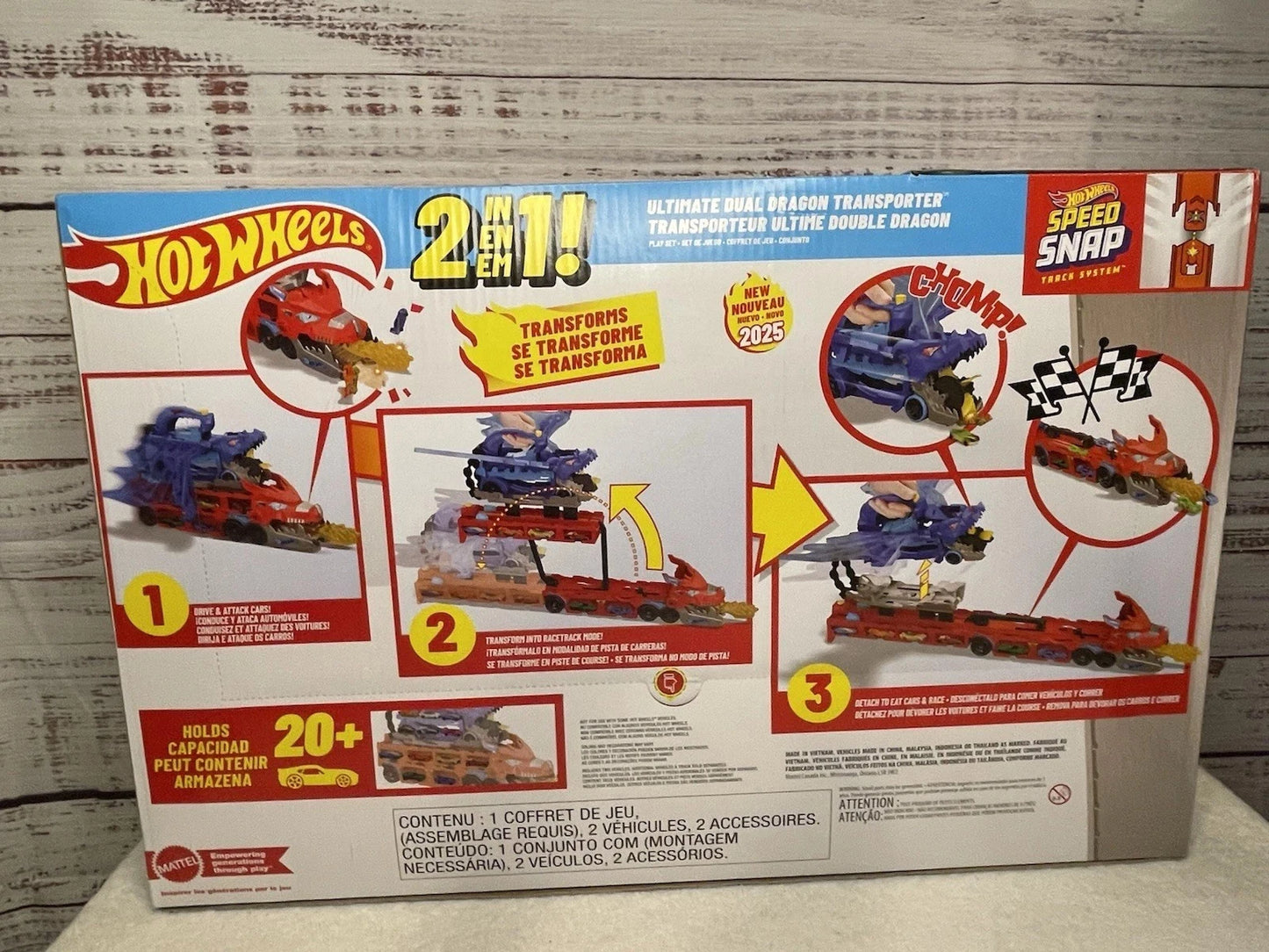 Hot Wheels City Ultimate Dual Dragon Transporter Playset with 2 Dragons & 1:64 Car