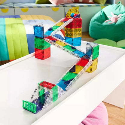 MAGNA-TILES 110-piece Rail Racers building set for creative STEM play