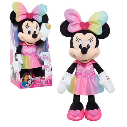 Junior Minnie Mouse Sparkle and Sing Minnie Mouse, Large 13 Inch Feature Plush