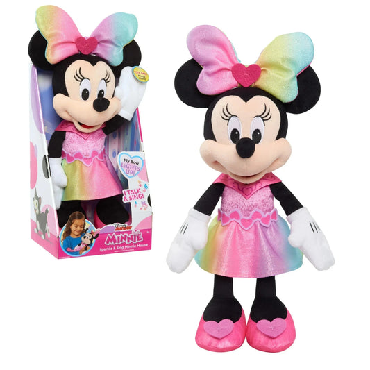 Junior Minnie Mouse Sparkle and Sing Minnie Mouse, Large 13 Inch Feature Plush