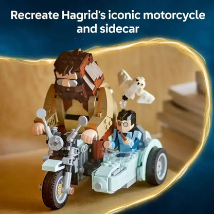 Hagrid and Harry's Motorcycle Ride LEGO set with Harry Hagrid and Hedwig
