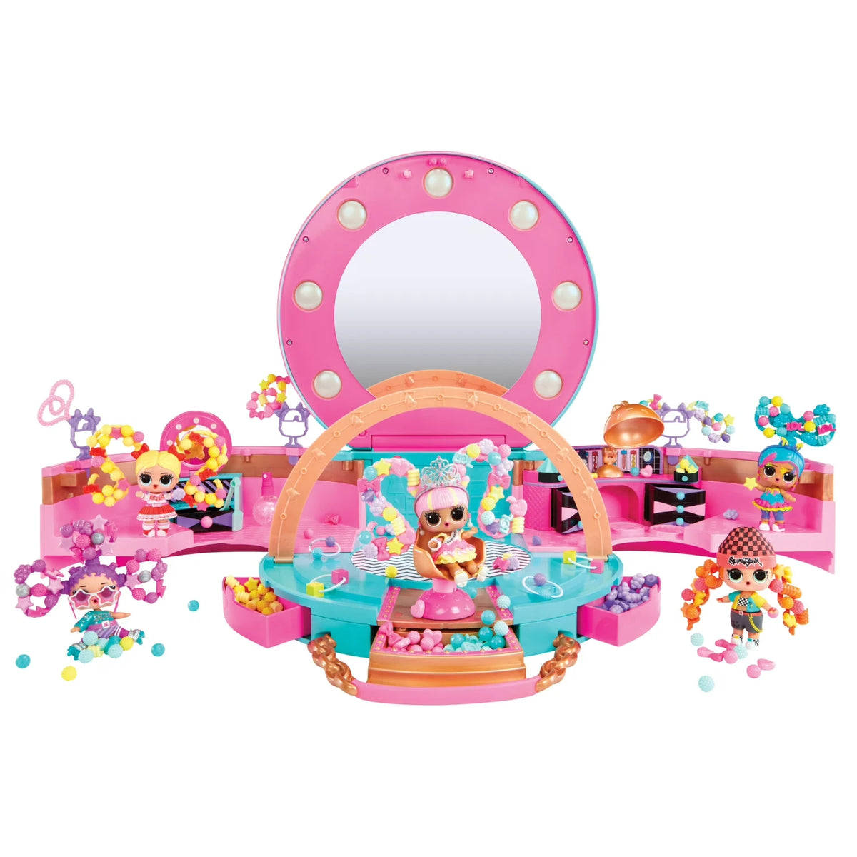 LOL Surprise Hair Beads doll styling salon with water-activated hair beads